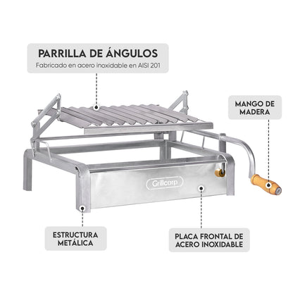 Caja china Junior Black Inoxidable con Levante Mixta | Grillcorp