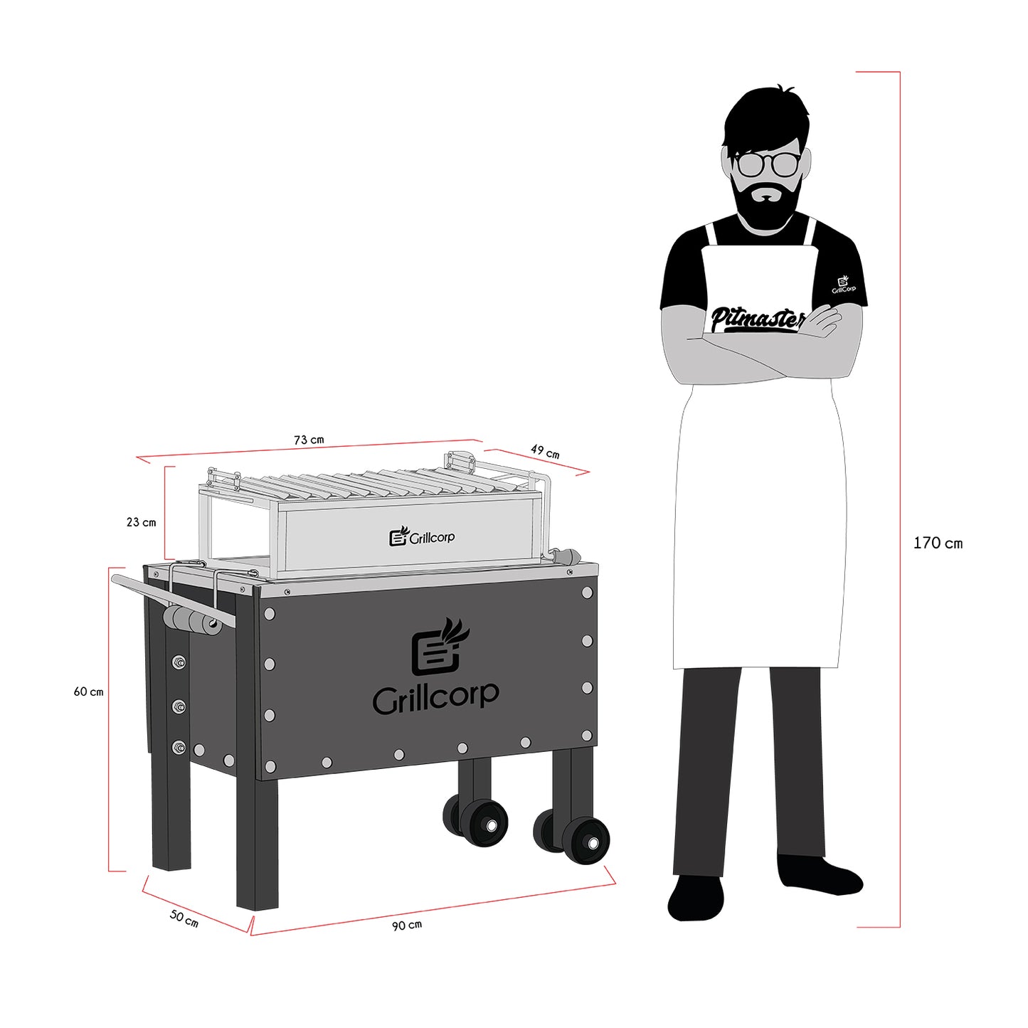 Caja China Grande Caoba Premium con Parrilla de Levante Mixta