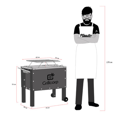 Caja China Mediana Caoba Premium con Parrilla de varillas Inoxidables