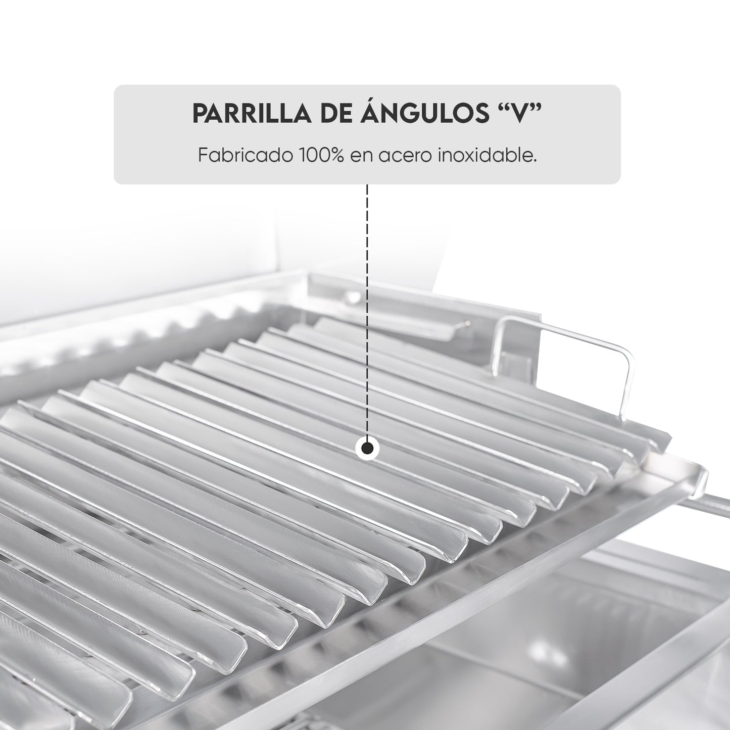 Parrilla Argentina con tapa Extra Grande Empotrable Inoxidable 100cm x 60cm | Grillcorp