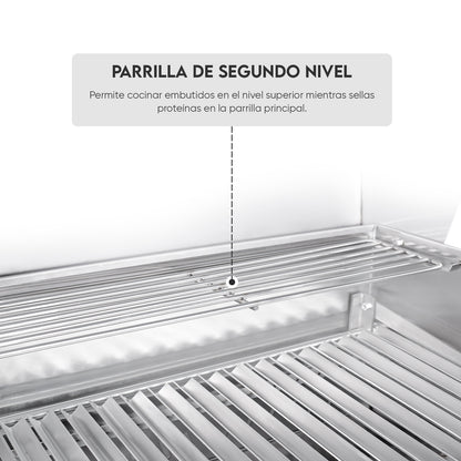 Parrilla Argentina con tapa Extra Grande Empotrable Inoxidable 100cm x 60cm | Grillcorp