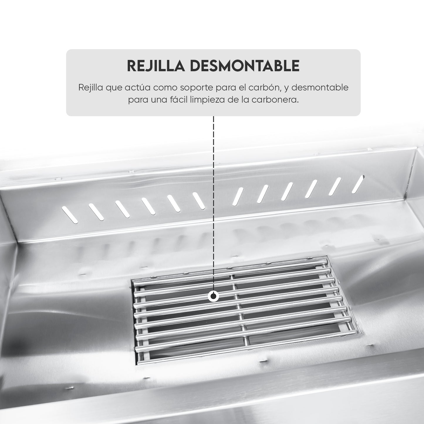 Parrilla Argentina con tapa Extra Grande Empotrable Inoxidable 100cm x 60cm | Grillcorp