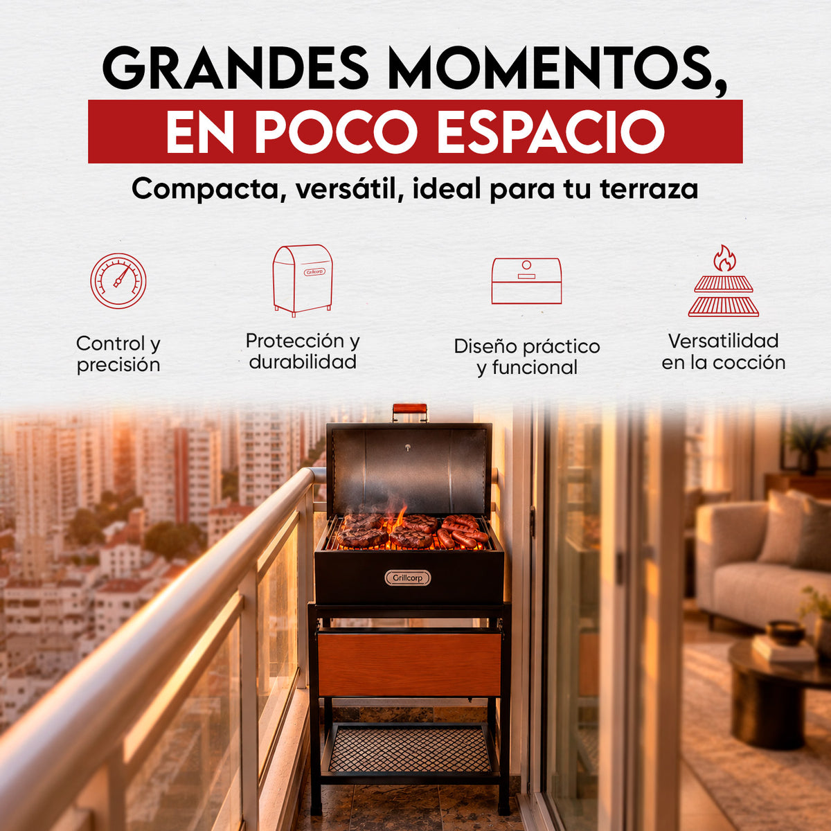 Parrilla Modelo Tambor de metal para balcón | Grillcorp