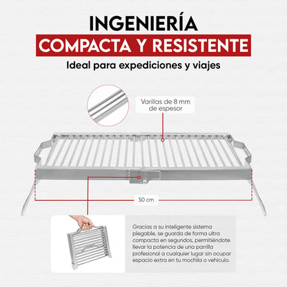 Parrilla Mediana de Camping Inoxidable | Grillcorp