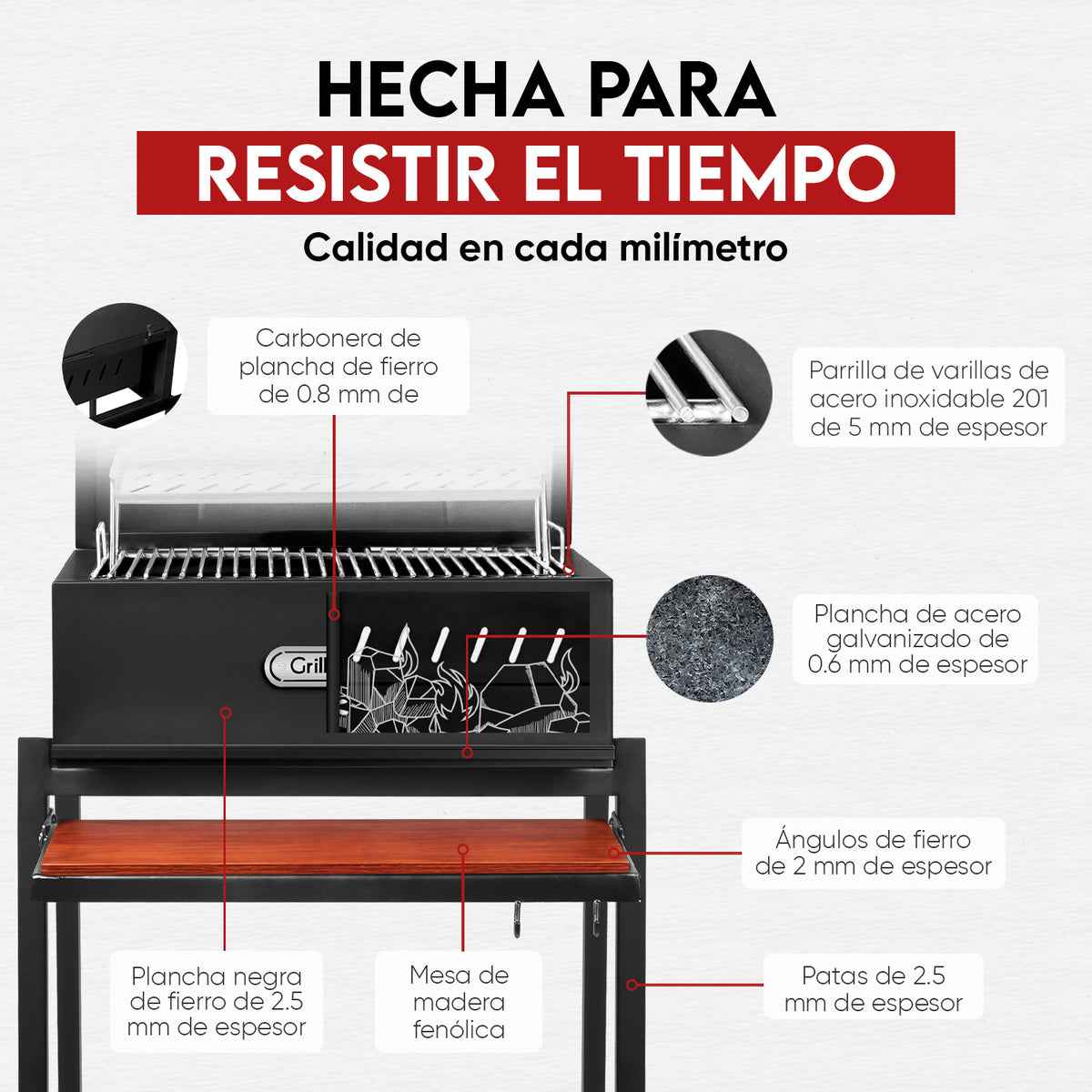 Parrilla Modelo Tambor de metal para balcón | Grillcorp