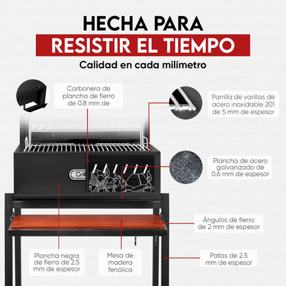 Parrilla Modelo Tambor de metal para balcón | Grillcorp