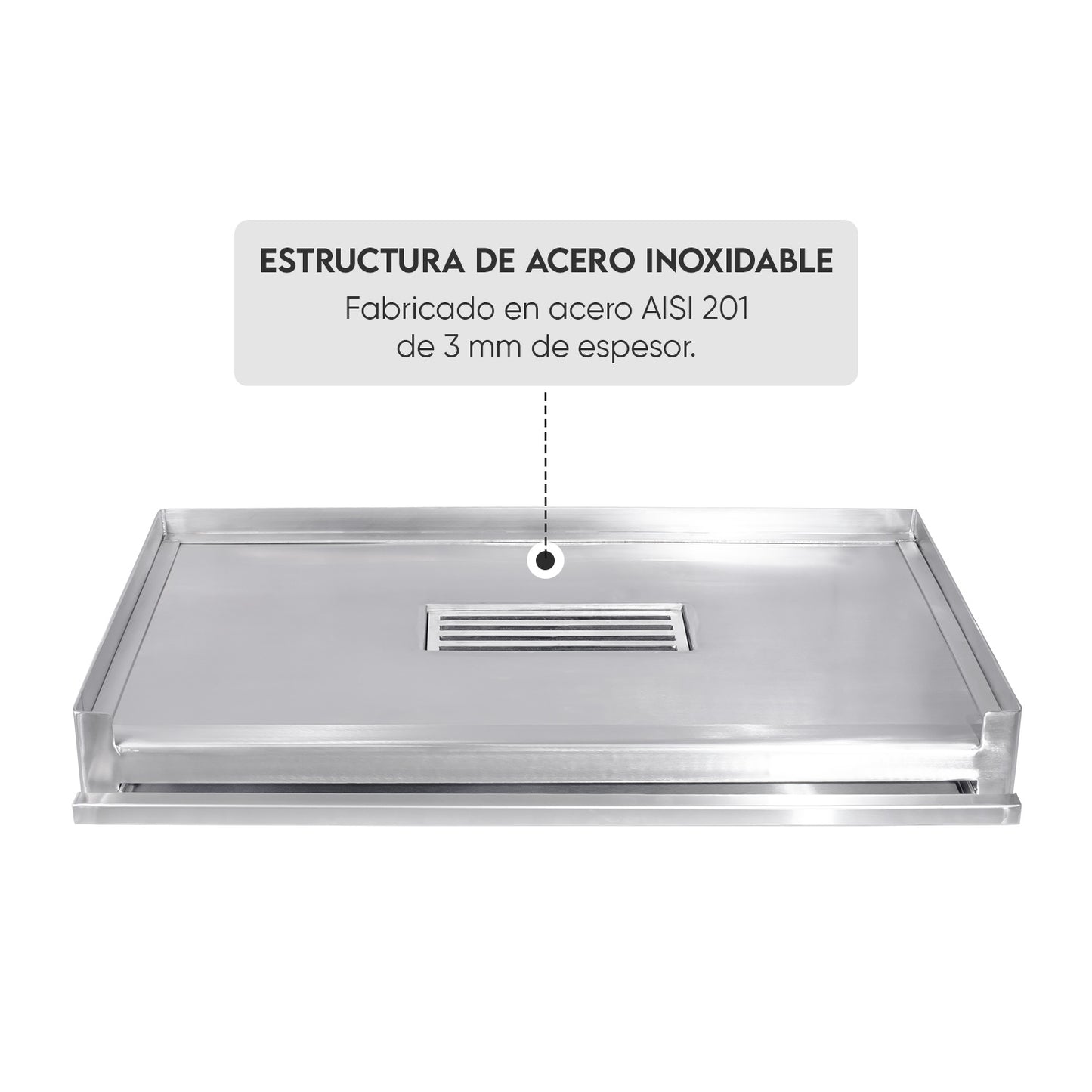 Parrilla Empotrable con sistema de levante Inoxidable Mediana 35cm x 59cm
