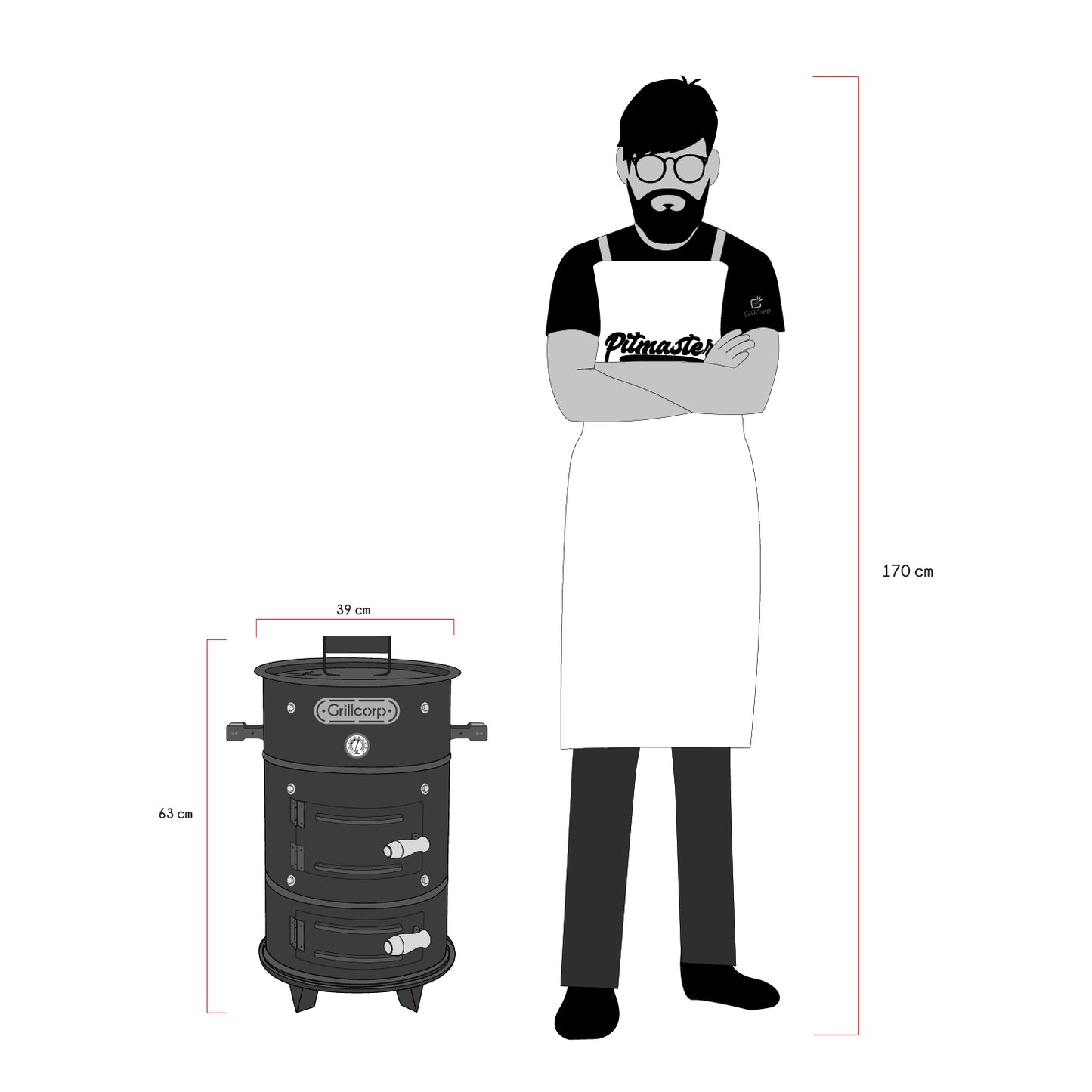 Cilindro Parrillero Ahumador Chico 38cmx70cm