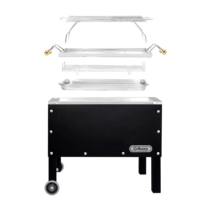 Caja china Junior Black Inoxidable con Parrilla de Varillas Inoxidables | Grillcorp