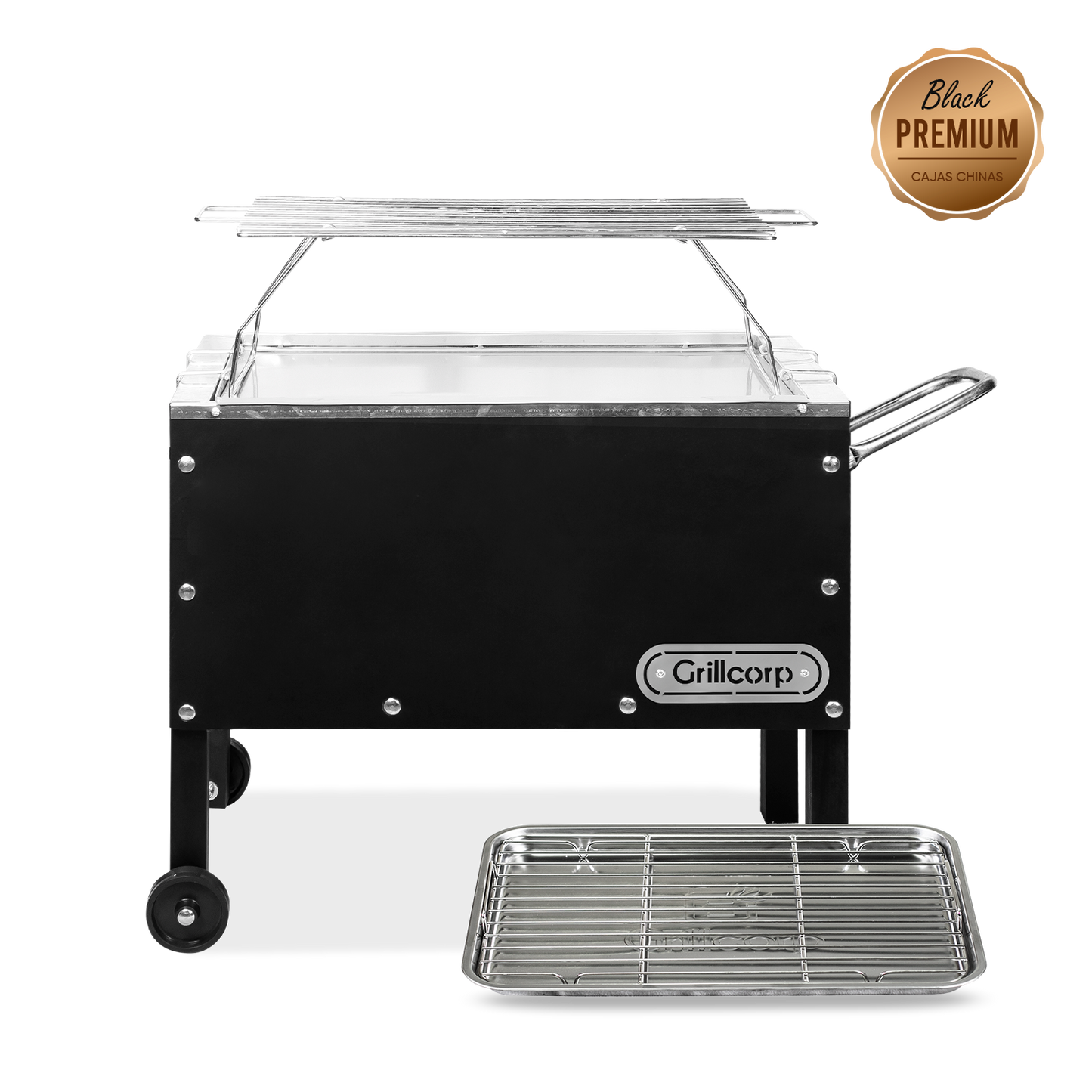 Caja China Junior Black Premium con Parrilla de Varillas Ínoxidables | Grillcorp