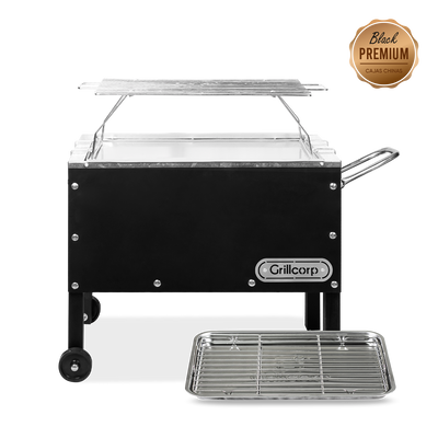 Caja China Junior Black Premium con Parrilla de Varillas Inoxidables | Grillcorp