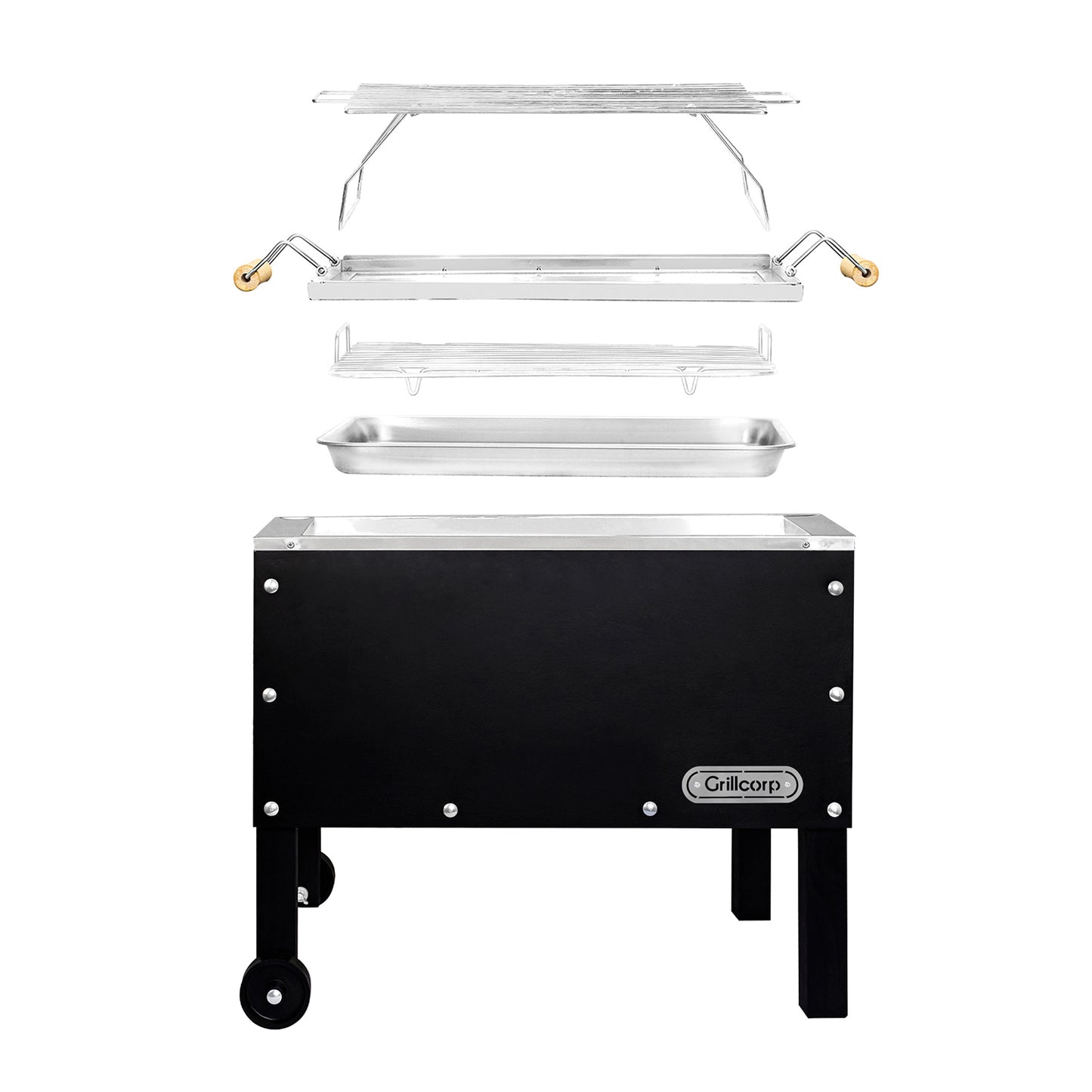 Caja China Junior Black Premium con Parrilla de Varillas Ínoxidables | Grillcorp