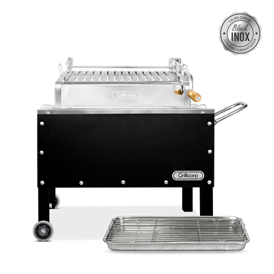 Caja China Mediana Black Inoxidable con Parrilla de Levante Mixta | Grillcorp