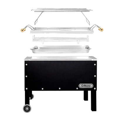 Caja China Mediana Black Inoxidable con Parrilla de Varillas Inoxidables | Grillcorp