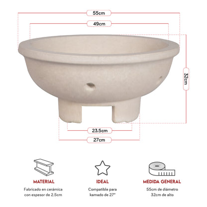 Caja de fuego de cerámica para kamado