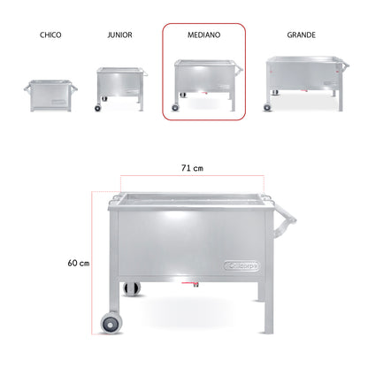 Caja China Mediana de Acero Inoxidable