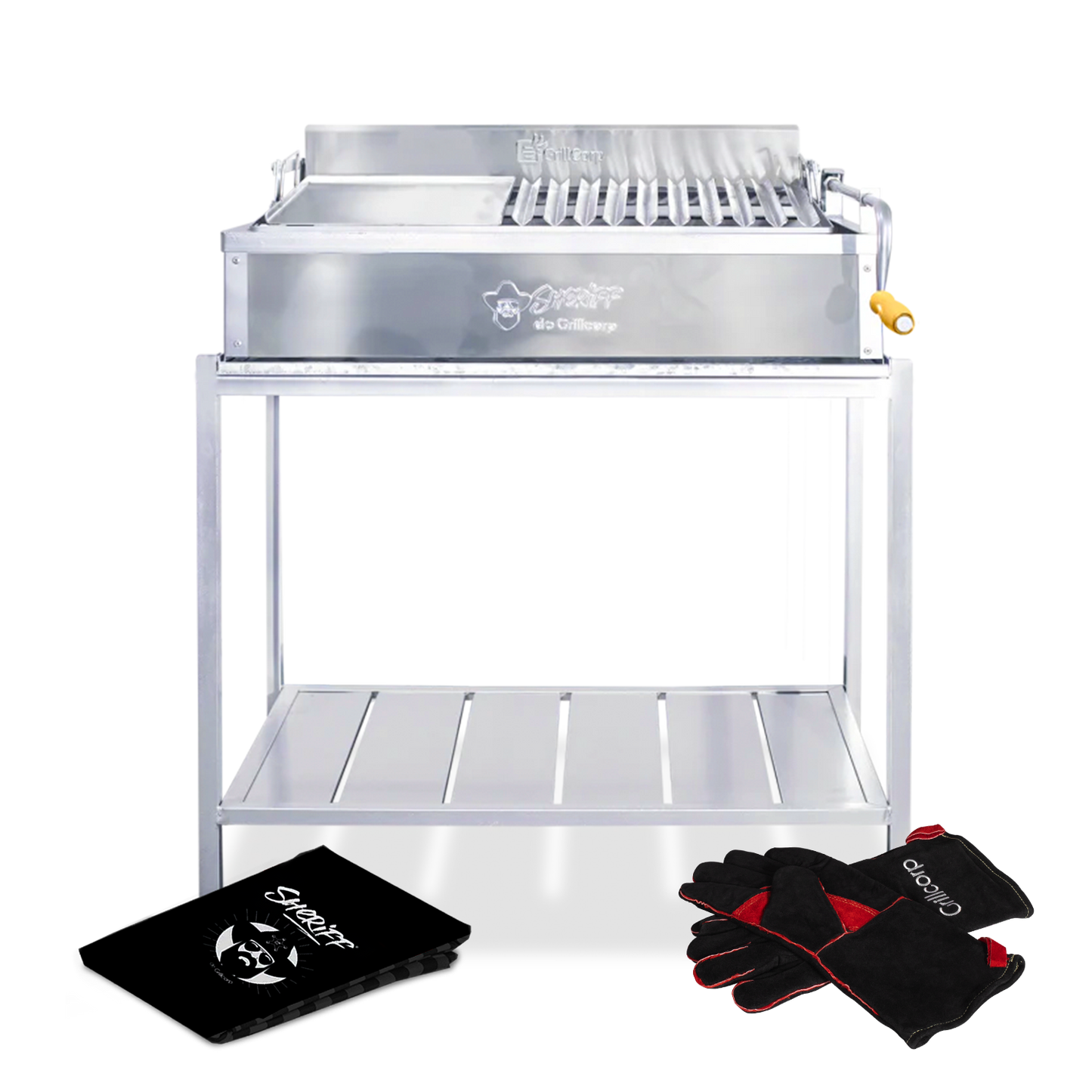 Parrilla Modelo STD de Metal Grande + Funda + Guantes de cuero | Grillcorp