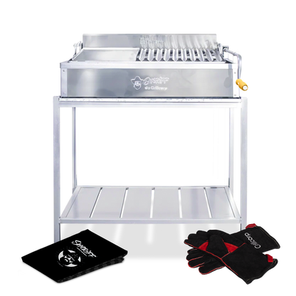 Parrilla Modelo STD de Metal Grande + Funda + Guantes de cuero | Grillcorp