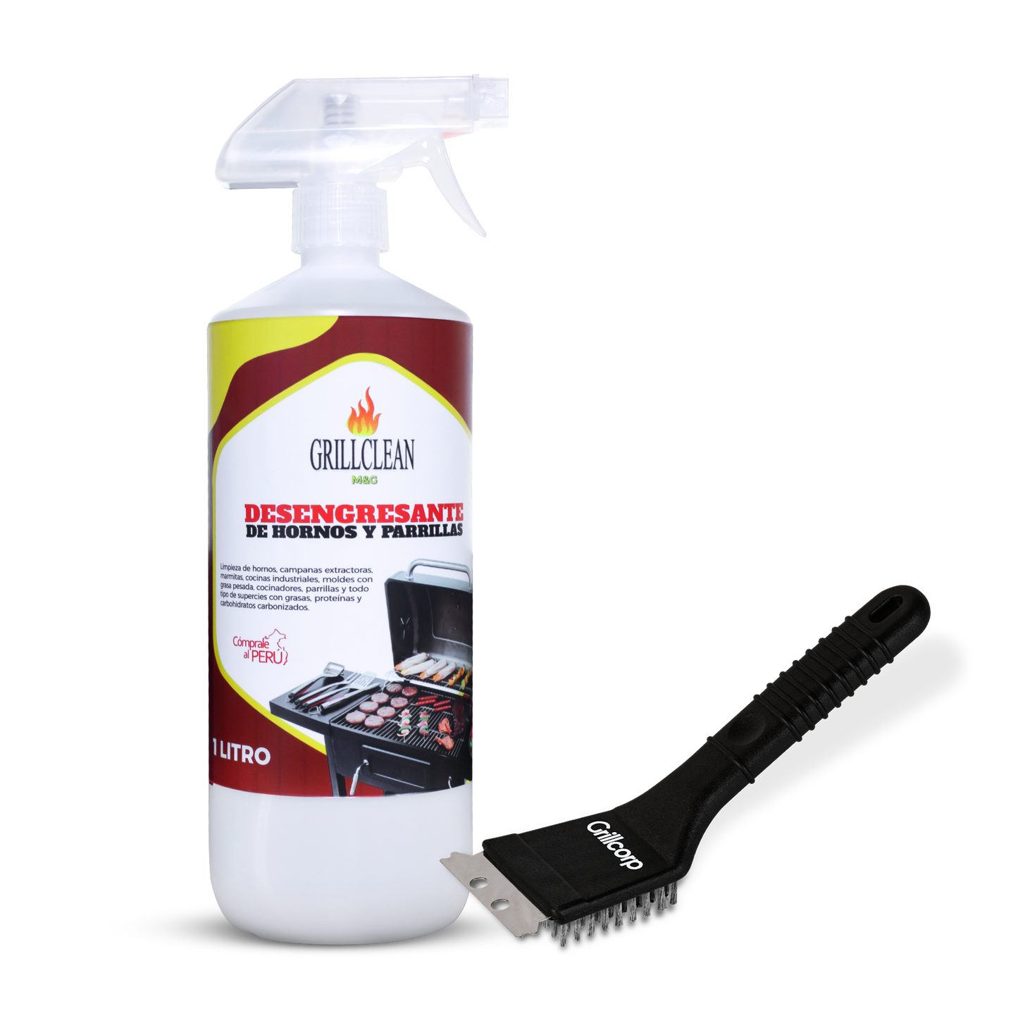 Limpiador GrillClean de 1 Litro + Grillbrush