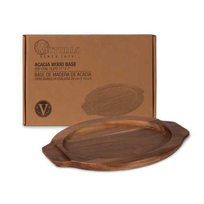 Base de Madera de Acacia para Bandeja Ovalada 29 x 19 cm | Victoria