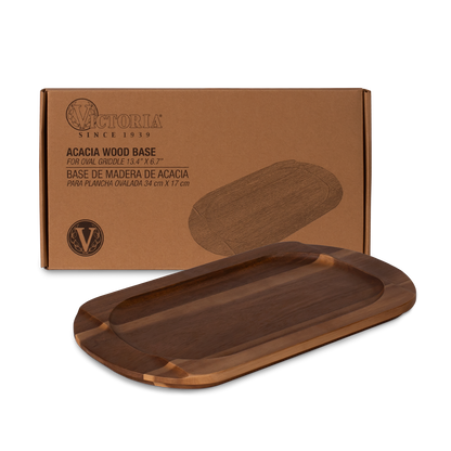 Base de Madera de Acacia Ovalada 37 x 21 cm | Victoria