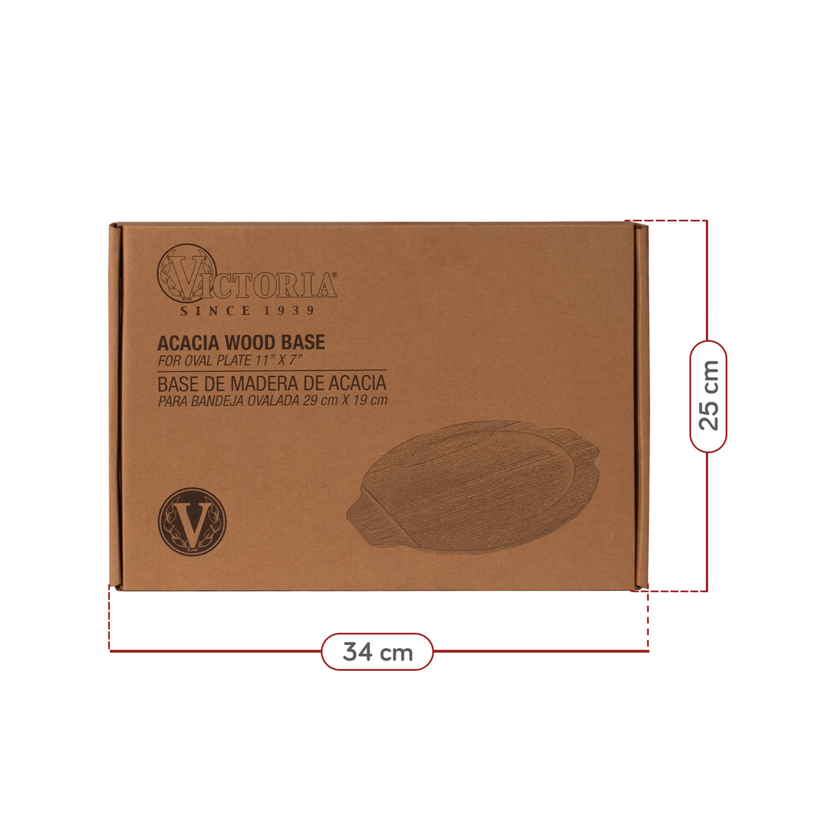 Base de Madera de Acacia para Bandeja Ovalada 29 x 19 cm | Victoria