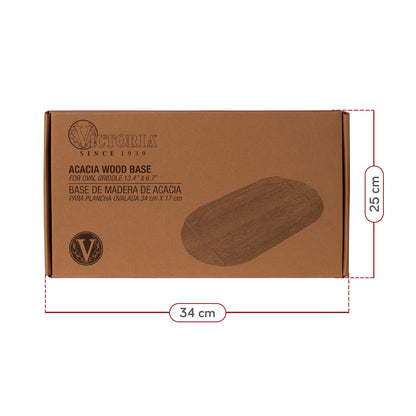Base de Madera de Acacia Ovalada 37 x 21 cm | Victoria
