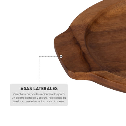 Base de Madera de Acacia para Bandeja Ovalada 29 x 19 cm | Victoria