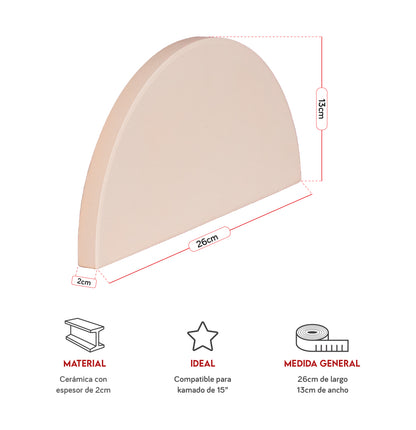 Deflactor de media luna para kamado