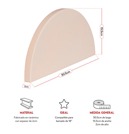 Deflactor de media luna para kamado