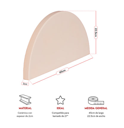 Deflactor de media luna para kamado
