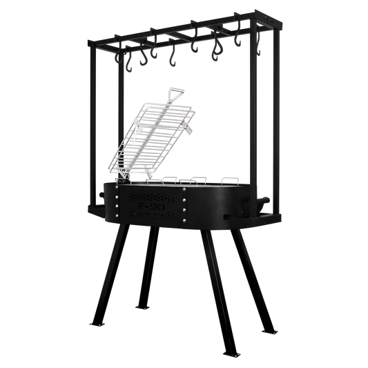 Fogonero Modelo F-90 con Estaca Inoxidable y Perchero de Fierro