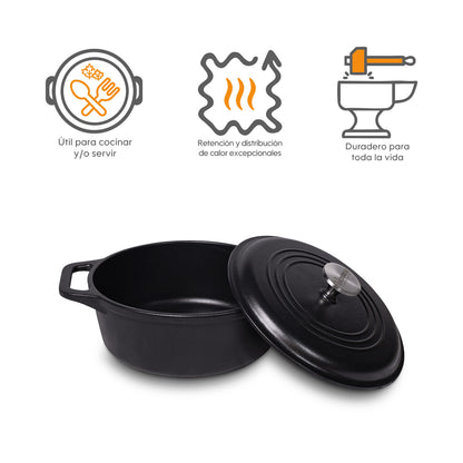 Horno Holandés de 4QT de Hierro Fundido Esmaltado - Victoria