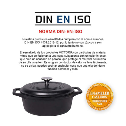 Horno Holandés de 4QT de Hierro Fundido Esmaltado - Victoria