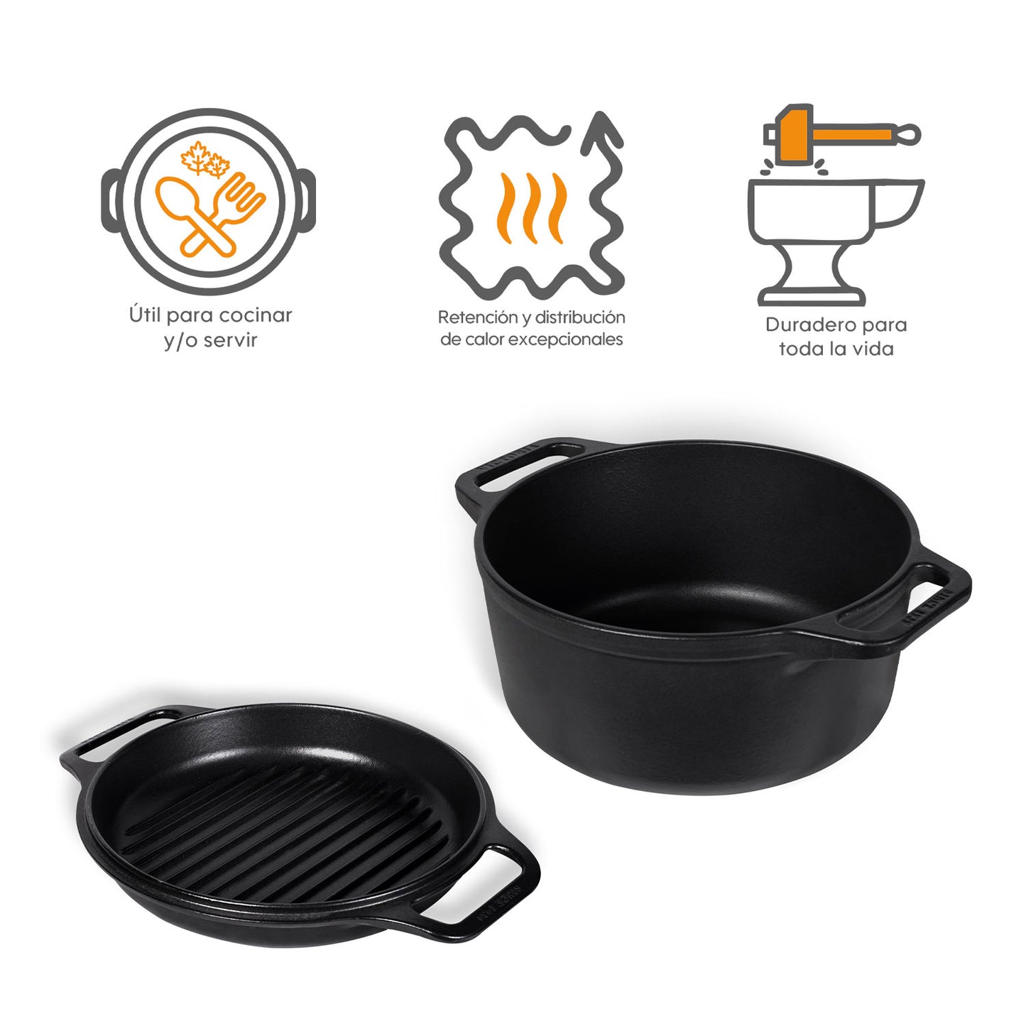 Olla Cooker Redondo Multiuso de Hierro Fundido Esmaltado Victoria 6qt (5.7L)