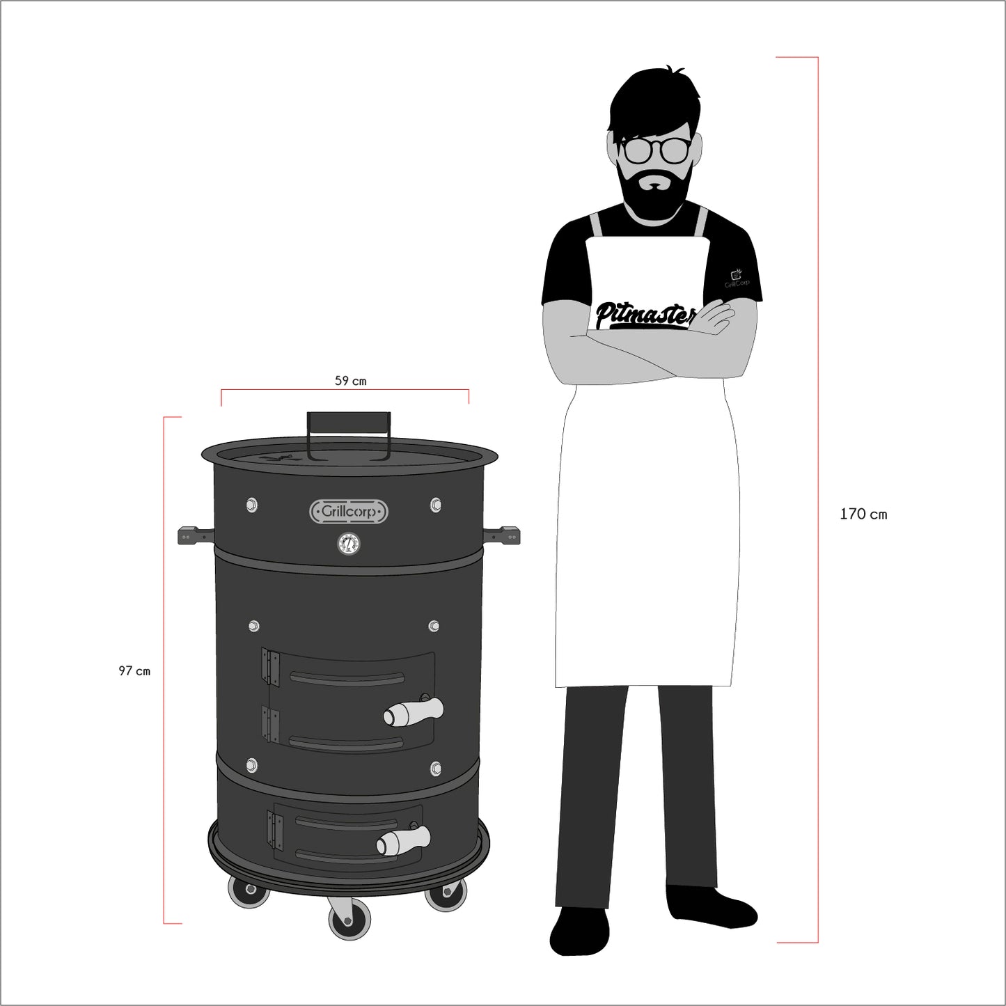 Cilindro Ahumador Grande 62cmx100cm