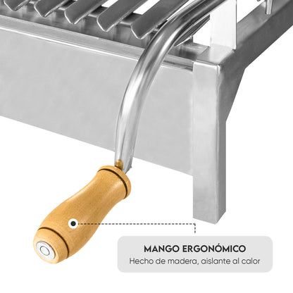 Parrilla Empotrable con sistema de levante Inoxidable Chico 26cm x 38cm