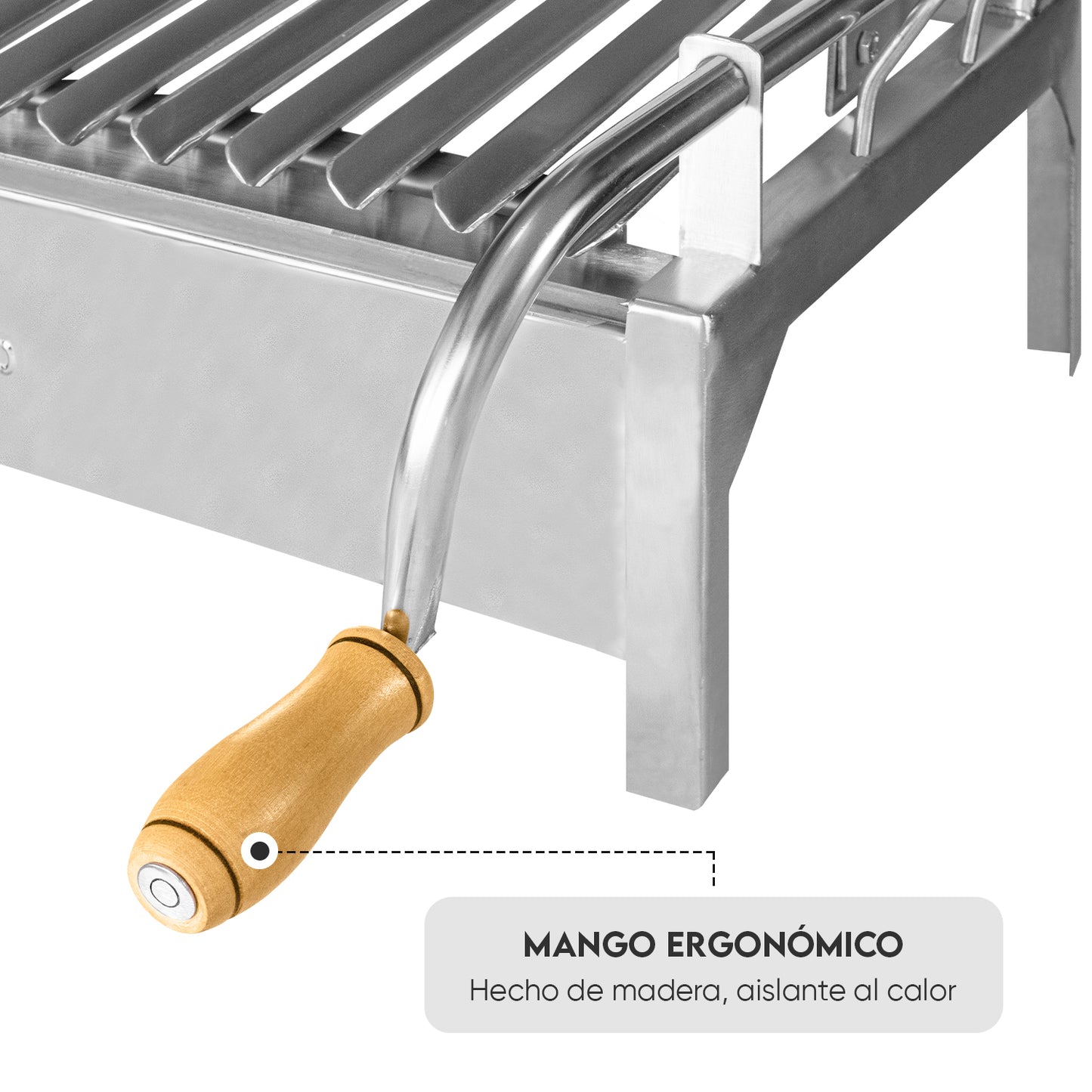 Parrilla Empotrable con sistema de levante Inoxidable Grande 40cm x 69cm