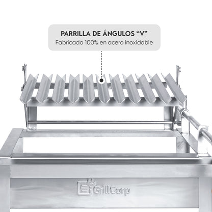 Parrilla Empotrable con sistema de levante Inoxidable Junior 32cm x 49cm