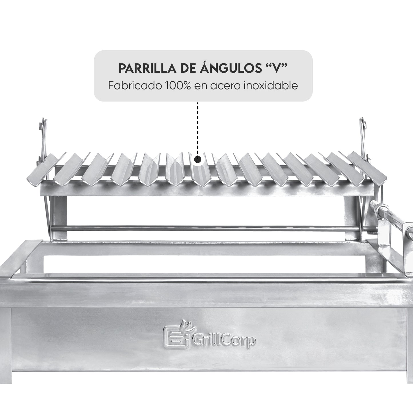 Parrilla Empotrable con sistema de levante Inoxidable Mediana 35cm x 59cm