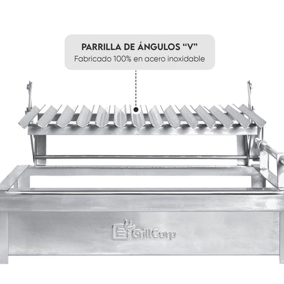 Parrilla Empotrable con sistema de levante Inoxidable Mediana 35cm x 59cm