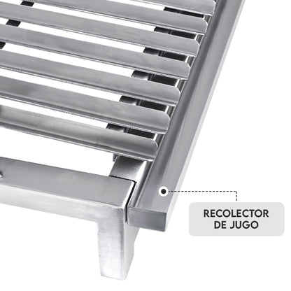 Parrilla Empotrable con sistema de levante Inoxidable Mediana 35cm x 59cm