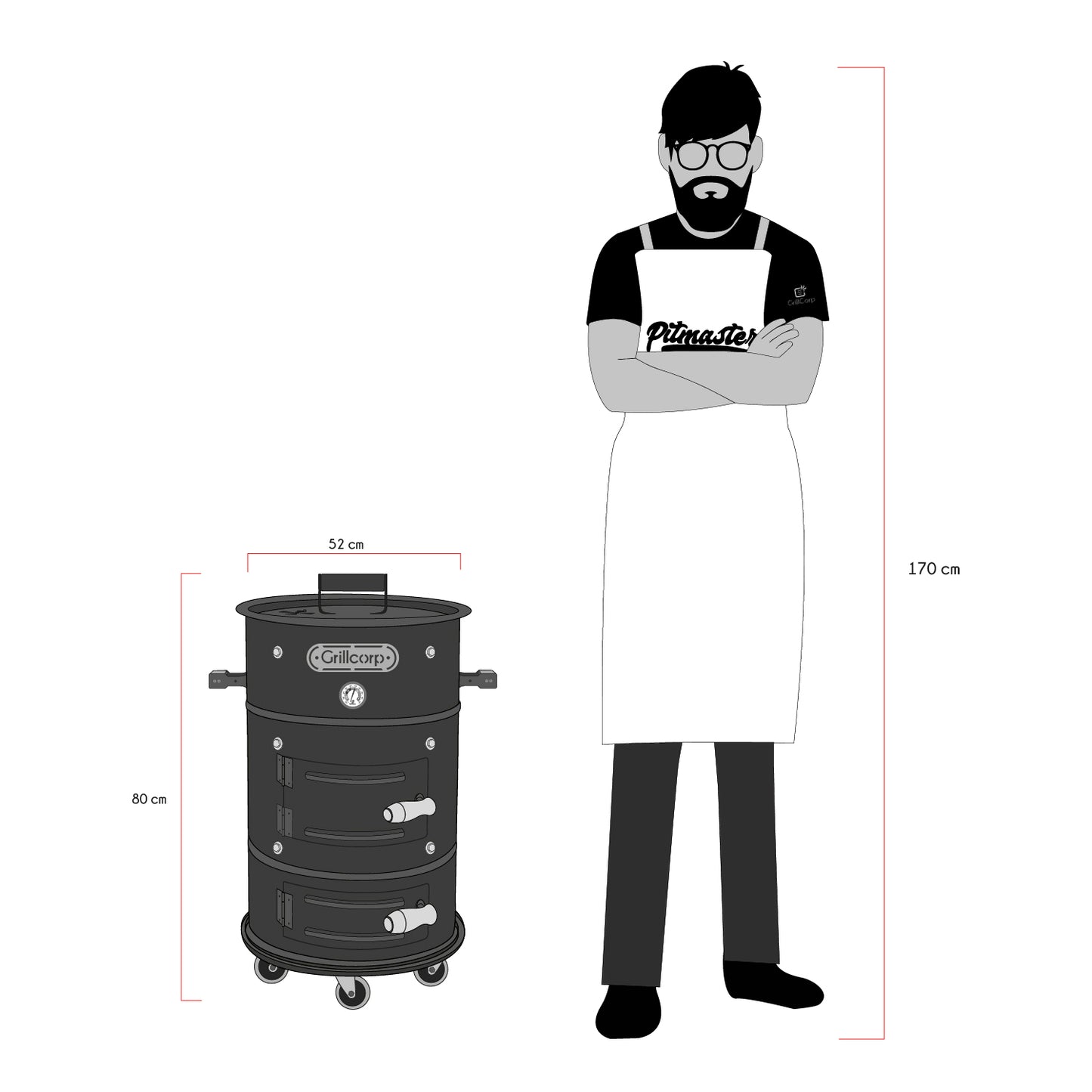 Cilindro Ahumador Mediano 46cmx80cm
