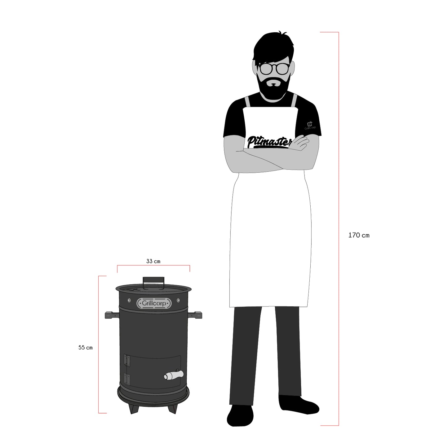 Cilindro Ahumador Mini 32cmx60cm