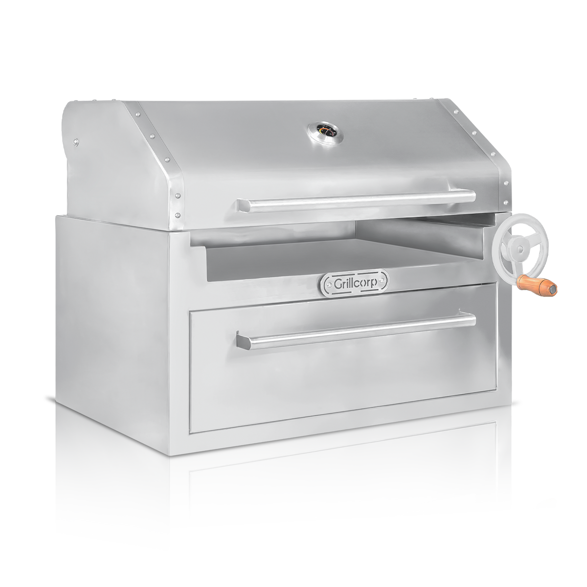 Parrilla Empotrable con Tapa y Caja China PREMIUM 80cm x 50cm | Grillcorp