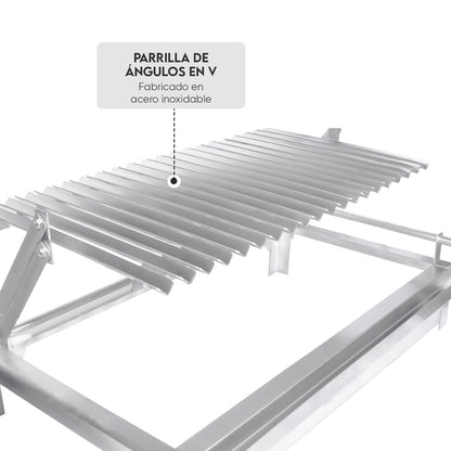 Parrilla Empotrable con sistema de levante Inoxidable Extra Grande 45cm x 79cm