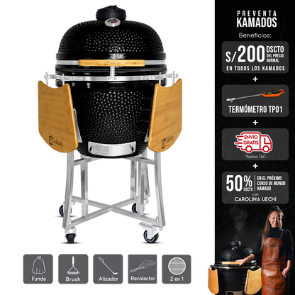 Kamado Clásico 23" + Divide and conquer 2 niveles