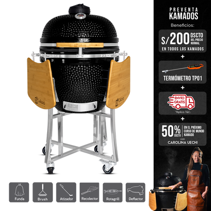 Kamado Clásico 23" + Rotagrill + Deflactor