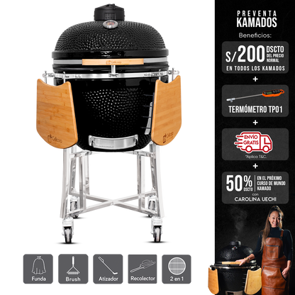 Kamado Clásico 25" con Divide and conquer de 2 niveles