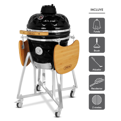 Kamado Diamante 18" con Divide and Conquer de 2 niveles | Grillcorp